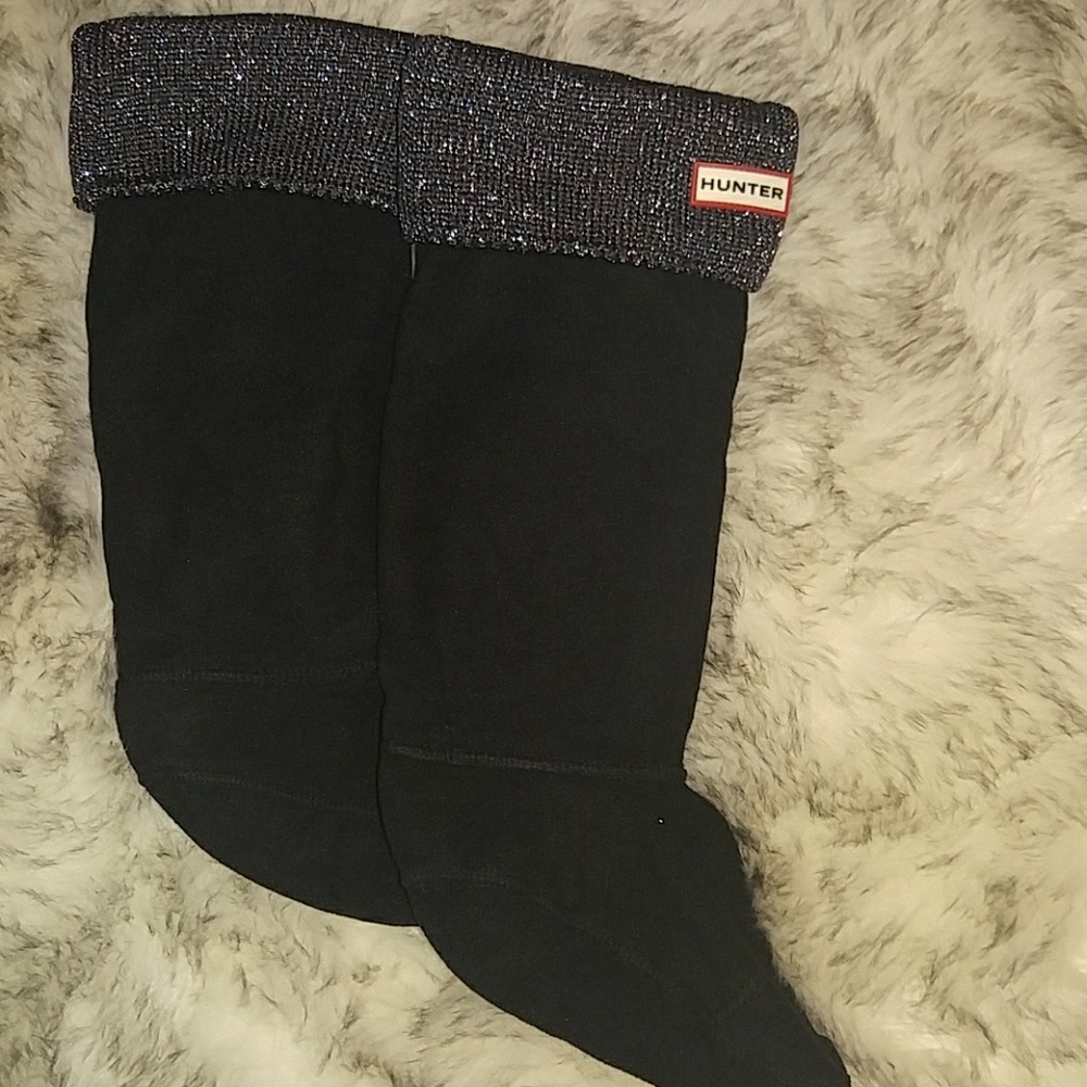 Hunter Black Socks with Glitter Cuff